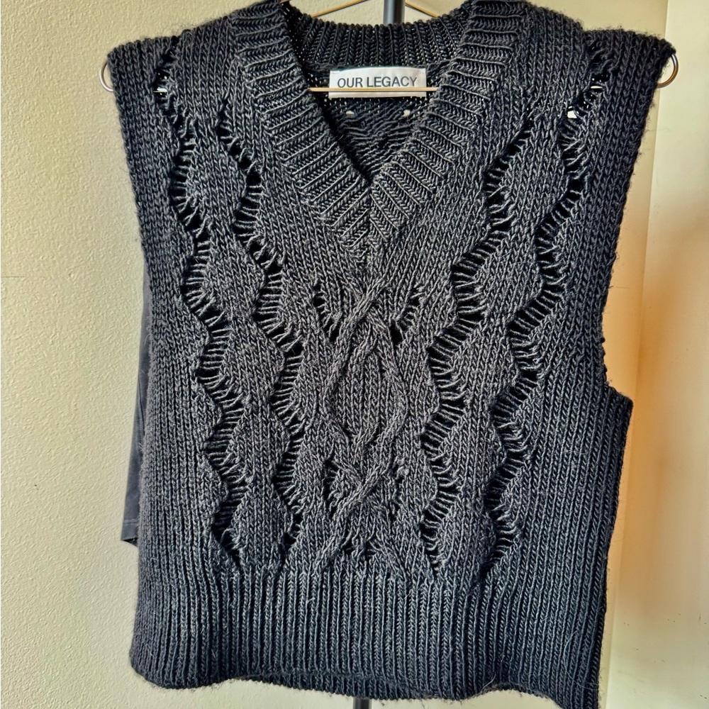 Our Legacy Black V-Neck Sweater Vest